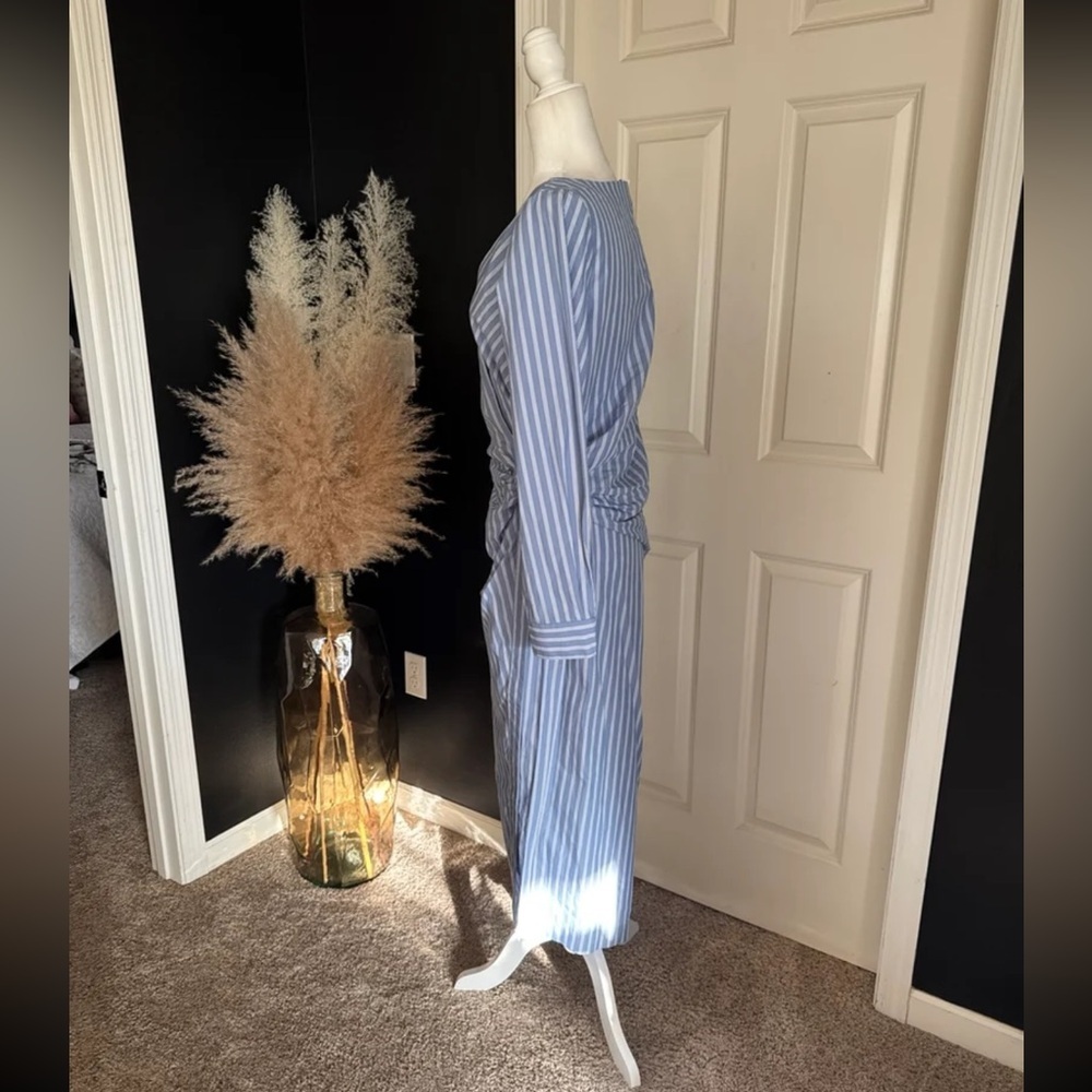NWT Ann Taylor Striped Asymmetric Shirtdress 
size 10 - Picture 7 of 12